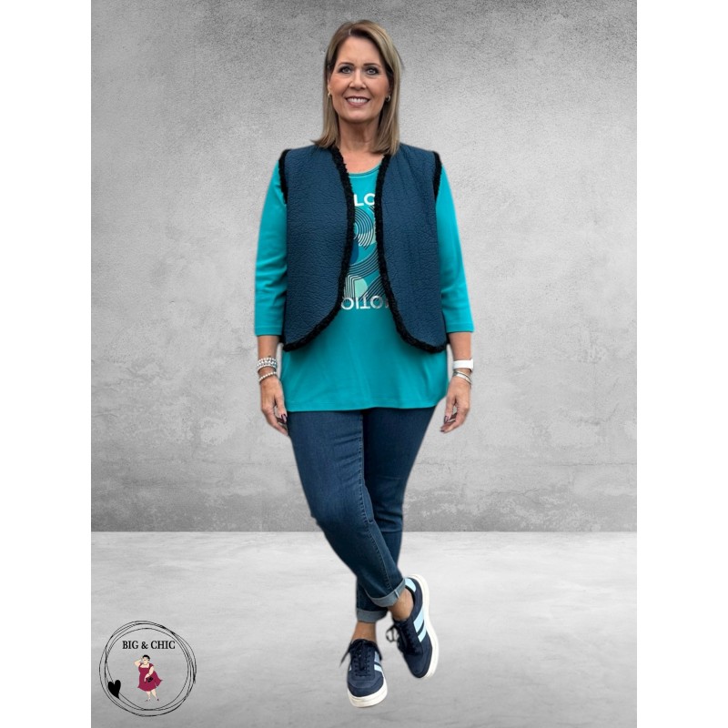 OPHILIA  Bodywarmer Espen Teddy Petrol