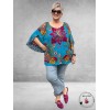ORIENTIQUE Boho Top Floral Turquoise
