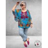 ORIENTIQUE Boho Top Floral Turquoise