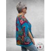 ORIENTIQUE Boho Top Floral Turquoise