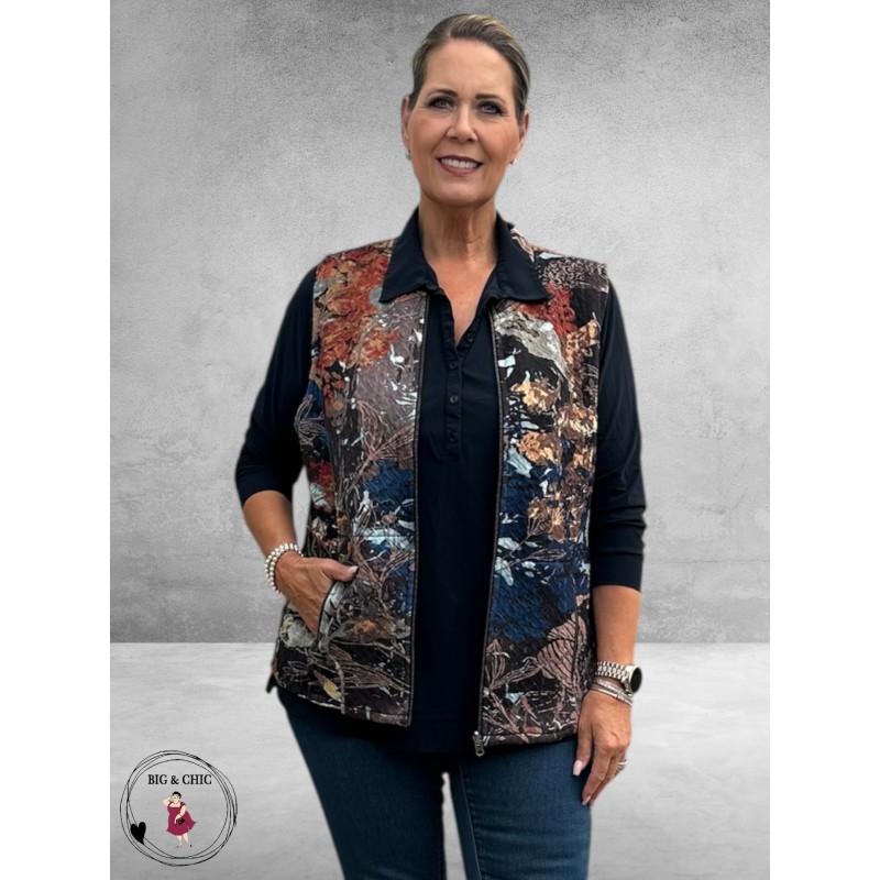 ORIENTIQUE Bodywarmer Abstract Floral Reversible