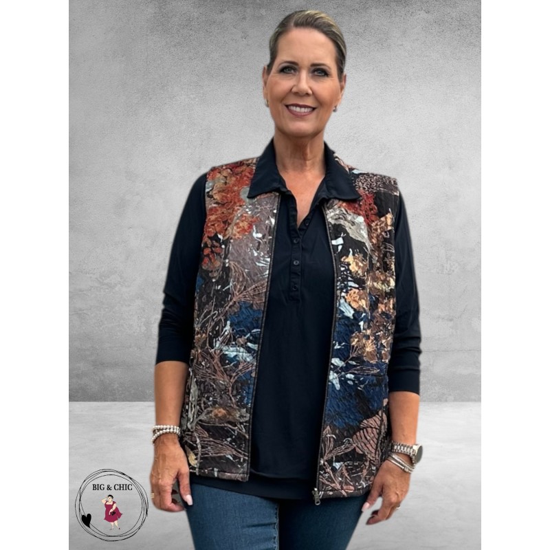 ORIENTIQUE Bodywarmer Abstract Floral Reversible