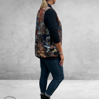 ORIENTIQUE Bodywarmer Abstract Floral Reversible