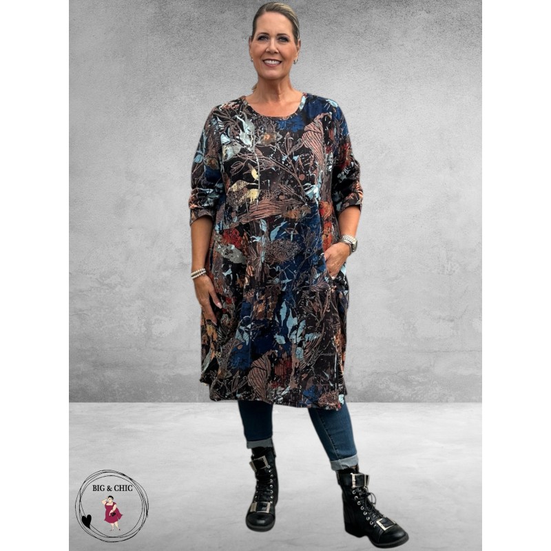 ORIENTIQUE Bubble Jurk Abstract Floral