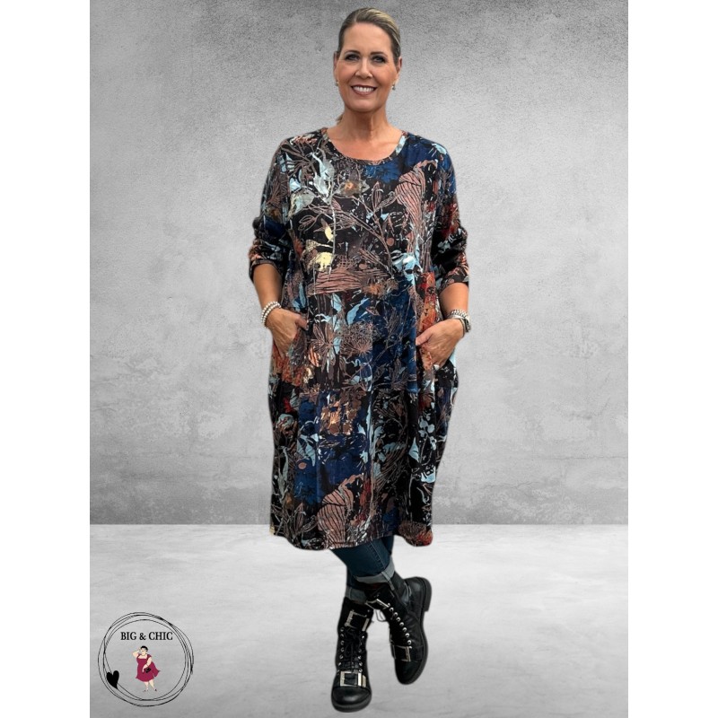 ORIENTIQUE Bubble Jurk Abstract Floral