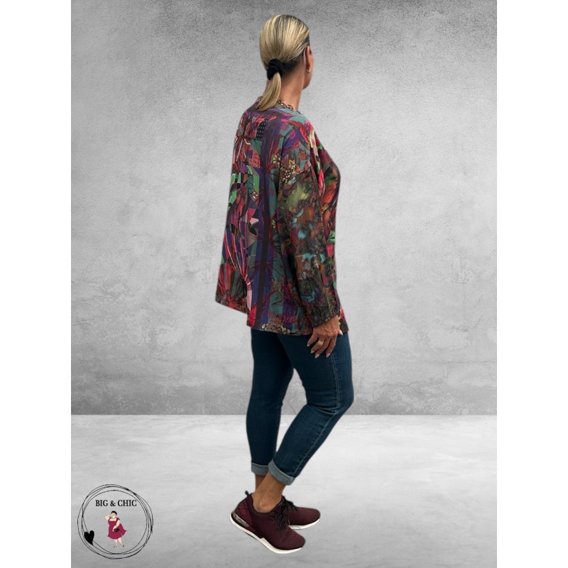 ORIENTIQUE Doorknoop Blouse Digital Jungle