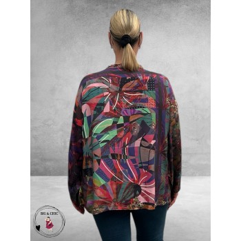 ORIENTIQUE Doorknoop Blouse Digital Jungle