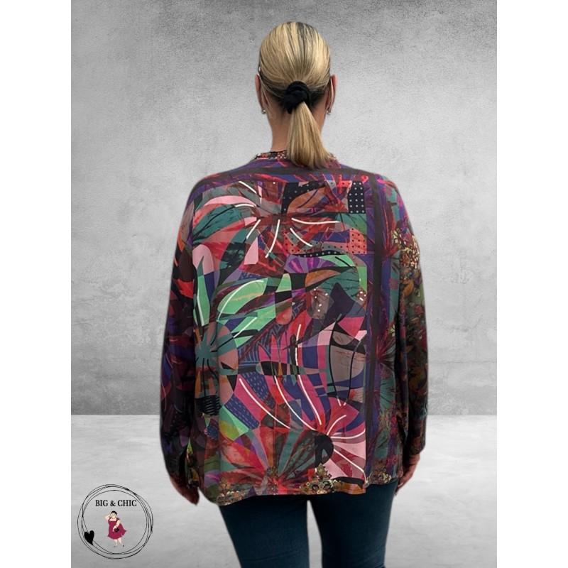 ORIENTIQUE Doorknoop Blouse Digital Jungle