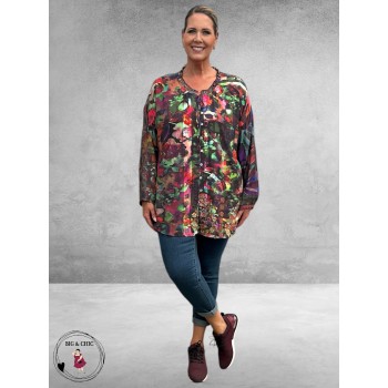 ORIENTIQUE Doorknoop Blouse Digital Jungle