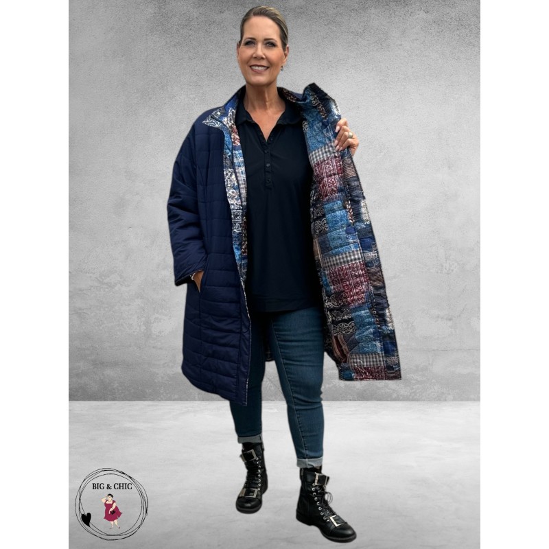 ORIENTIQUE Jas Kantha Patch Blauw