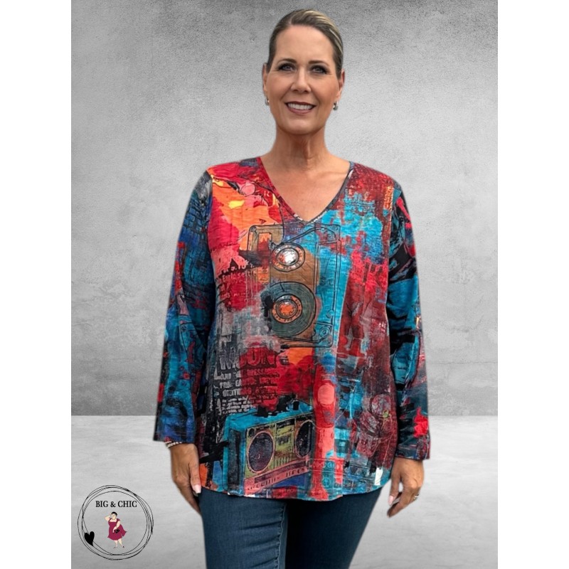 ORIENTIQUE Shirt Contemporary Retro Tapes