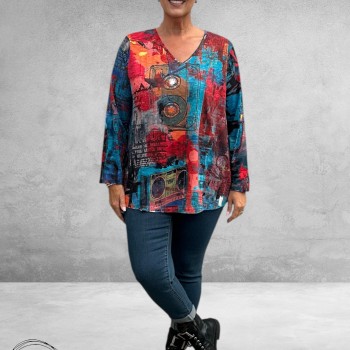 ORIENTIQUE Shirt Contemporary Retro Tapes