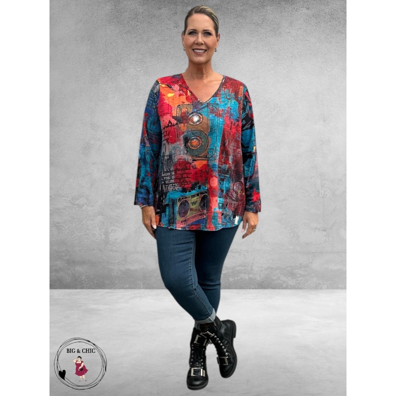 ORIENTIQUE Shirt Contemporary Retro Tapes