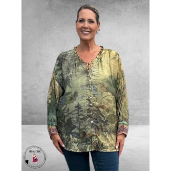 ORIENTIQUE Doorknoop Blouse Orient