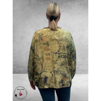 ORIENTIQUE Doorknoop Blouse Orient