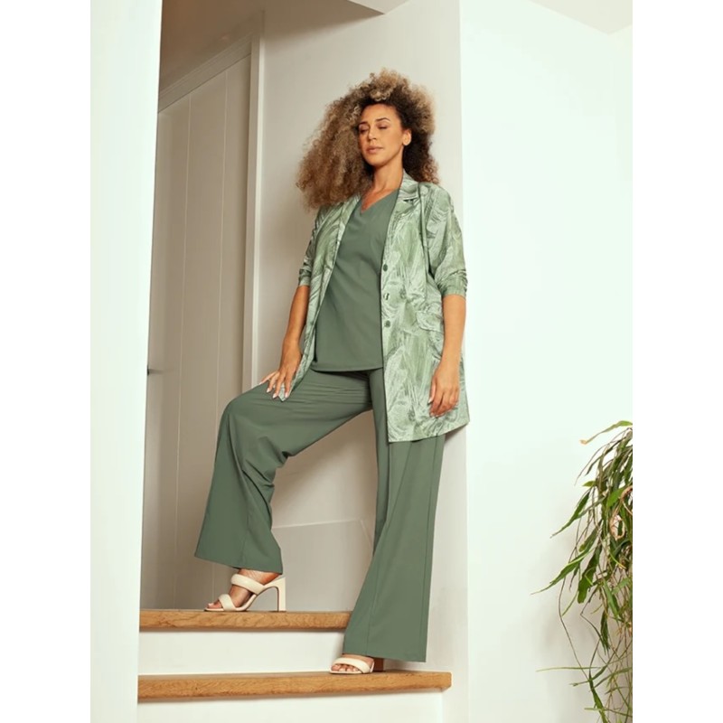 Plus Basics Blazer Midi Jacket Green Meadow