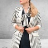 Plus Basics Blazer Midi Jacket Breton Stripe