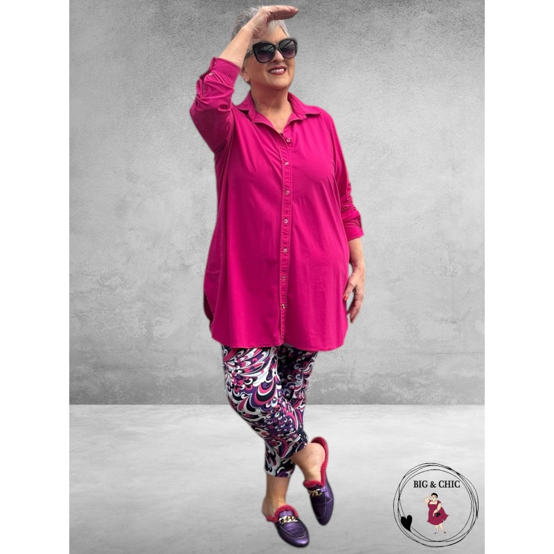 ROBELL Broek Rose Slim Fit Lila-Pink-Wit 