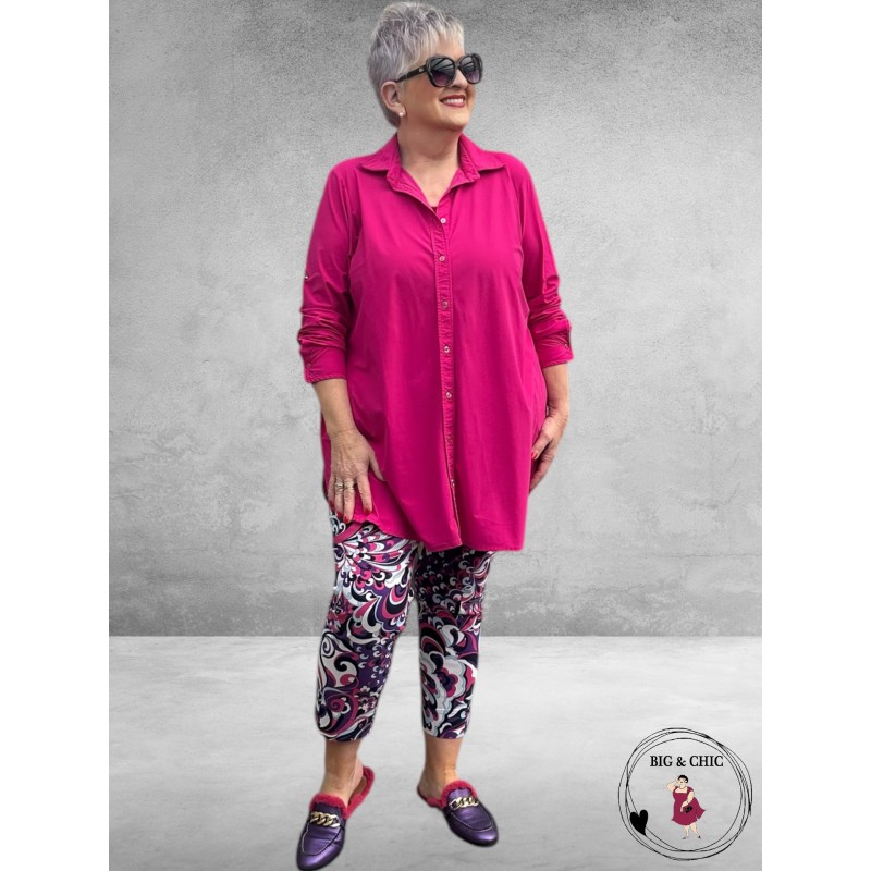 ROBELL Broek Rose Slim Fit Lila-Pink-Wit 