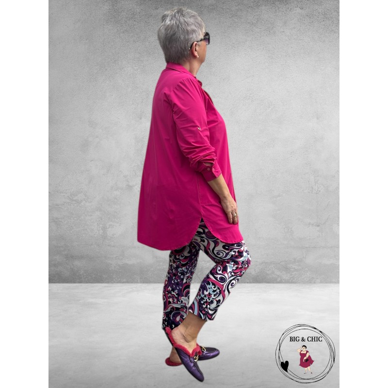 ROBELL Broek Rose Slim Fit Lila-Pink-Wit 