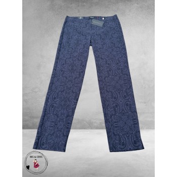 ROBELL Broek Marie Straight Fit Paisley Navy