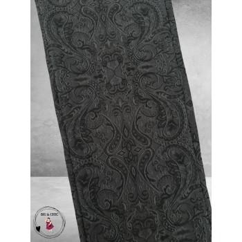ROBELL Broek Marie Straight Fit Paisley Zwart