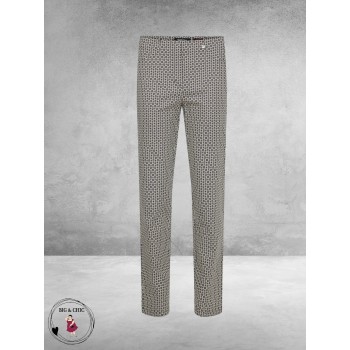ROBELL Broek Bella Zwart/Bruin/Wit