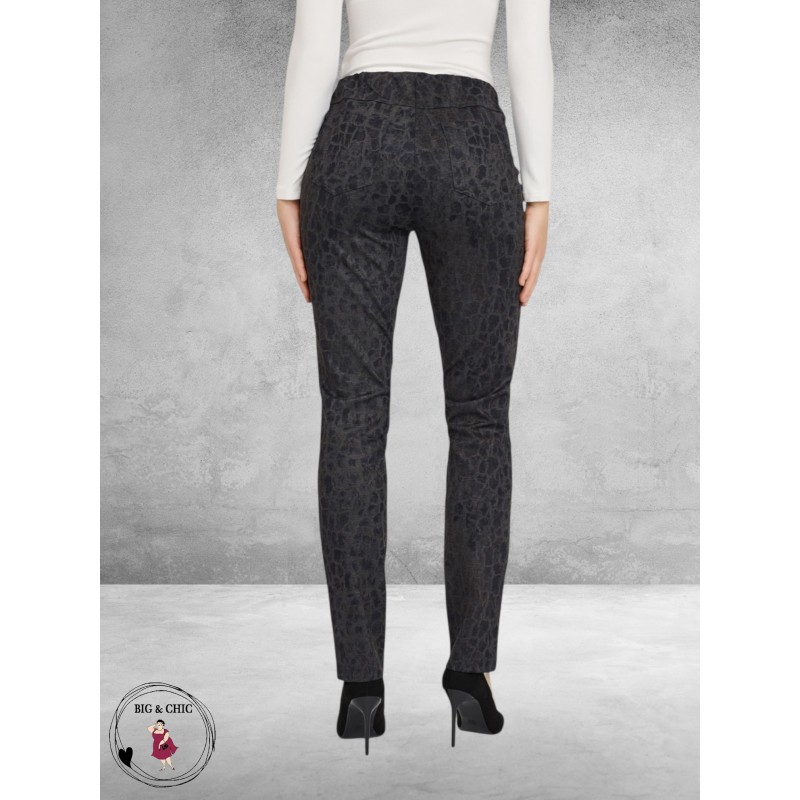 ROBELL Broek Bella Straight Luipaardprint