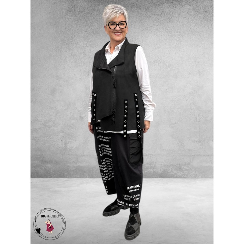 SINNE DESIGN Gilet Zwart Suède-Look