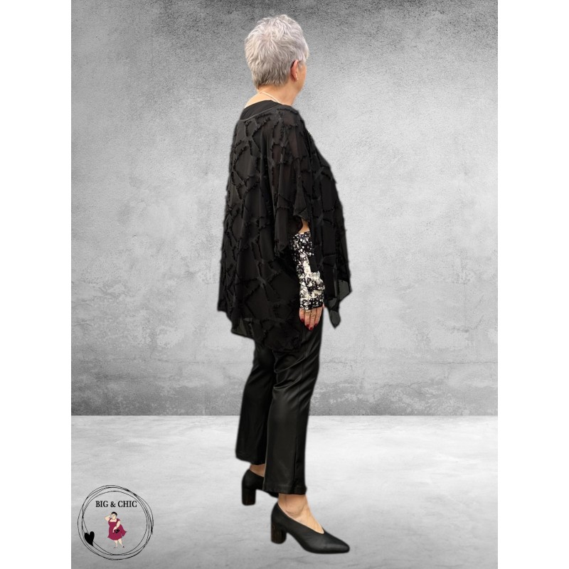 SINNE DESIGN Shirt/Blouse Zwart Semitransparant