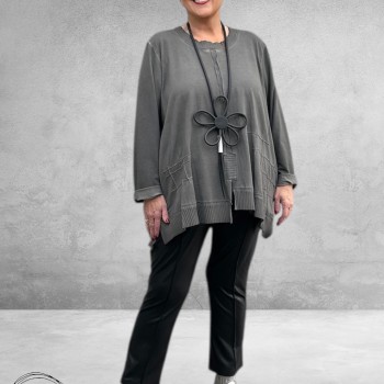 SINNE Shirt Katoen A-Lijn Grijs