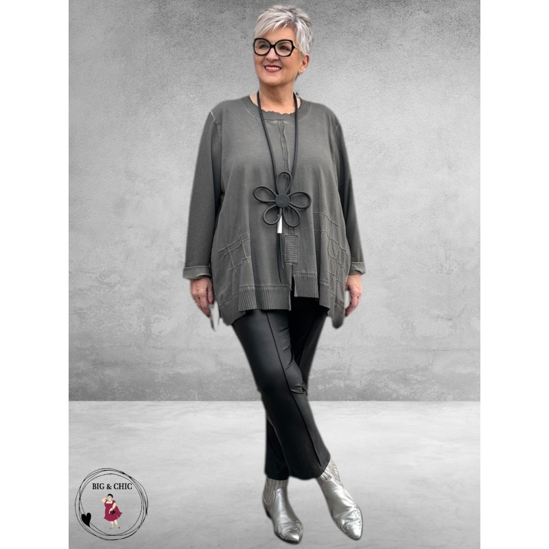 SINNE Shirt Katoen A-Lijn Grijs