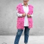 SISSI Gilet Gebreid Franjes Roze