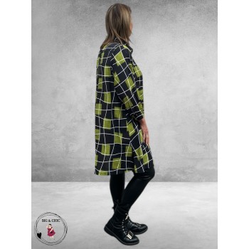 STUDIO Tuniek/Blouse Emilie Zwart/Groen Ruit