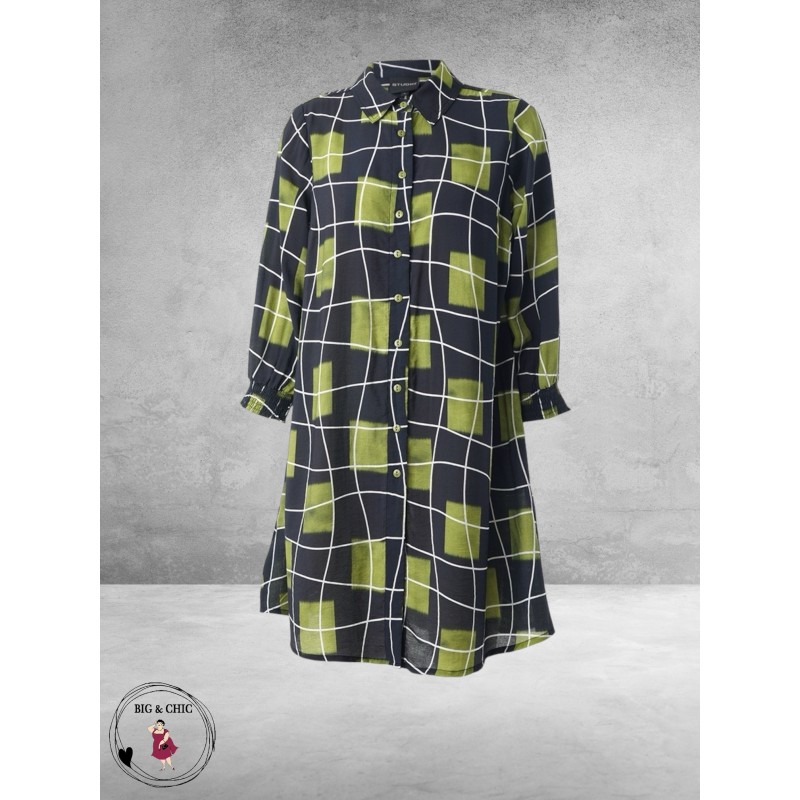 STUDIO Tuniek/Blouse Emilie Zwart/Groen Ruit