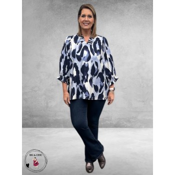 STUDIO Blouse Feodora Blauw/Wit