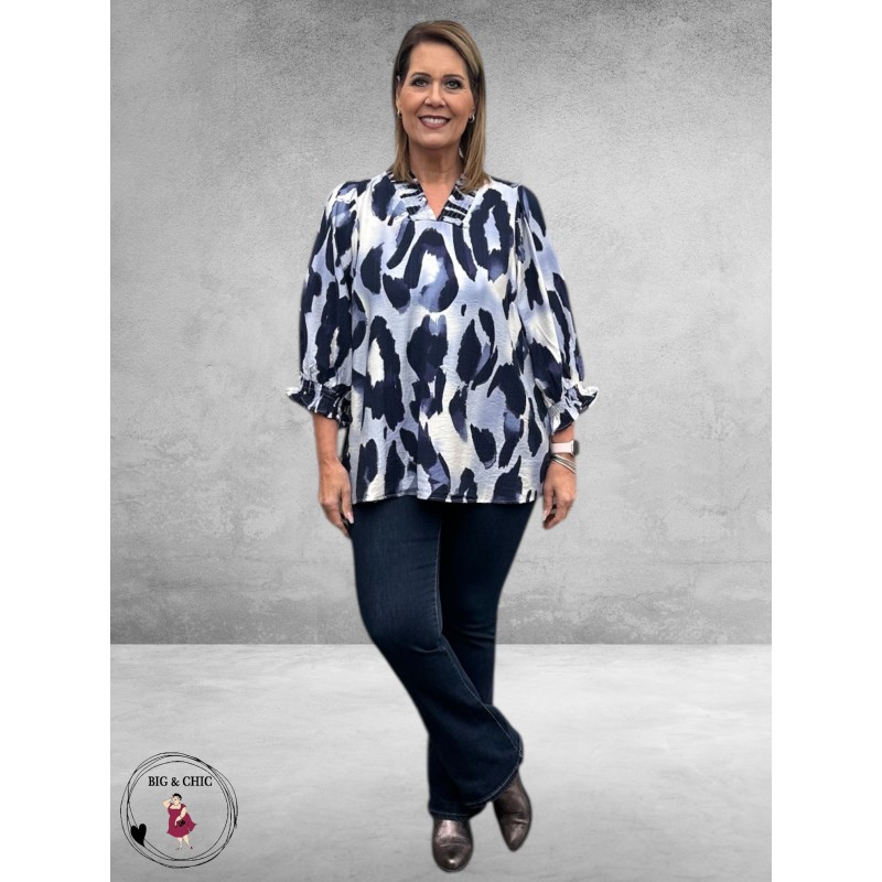 STUDIO Blouse Feodora Blauw/Wit