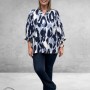 STUDIO Blouse Feodora Blauw/Wit