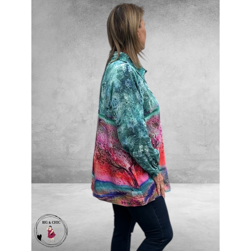 STUDIO Blouse Vilma Blauw/Rose