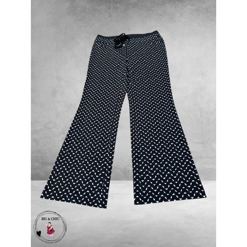 STARK Broek Bell Flare Grafisch Zwart-Zand
