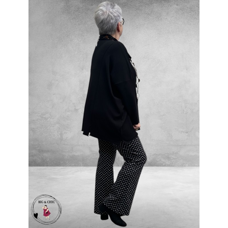 STARK Broek Bell Flare Grafisch Zwart-Zand