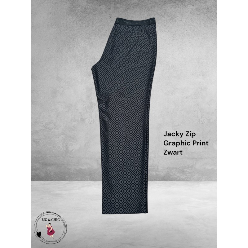 STARK Broek  JACKY  ZIP  Graphic Zwart