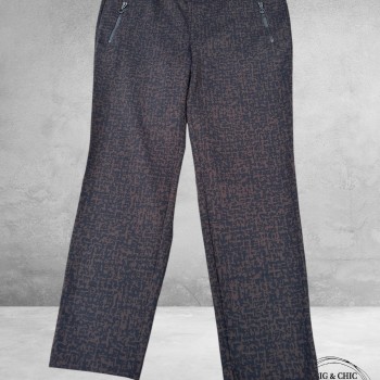 STARK Broek JACKY  Travel ZIP Grafisch Bruin-Zwart