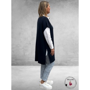 KAFFE CURVE Poncho Cannett Midnight Blue