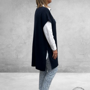 KAFFE CURVE Poncho Cannett Midnight Blue