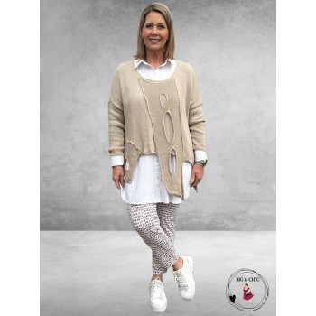 Stark Pantalon JANNA 72 BRUIN/ECRU