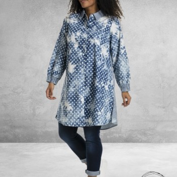 STUDIO Tuniek/Blouse Emille Denim Dot/Stripe