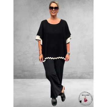 STUDIO Blouse Lone Zwart/Offwhite