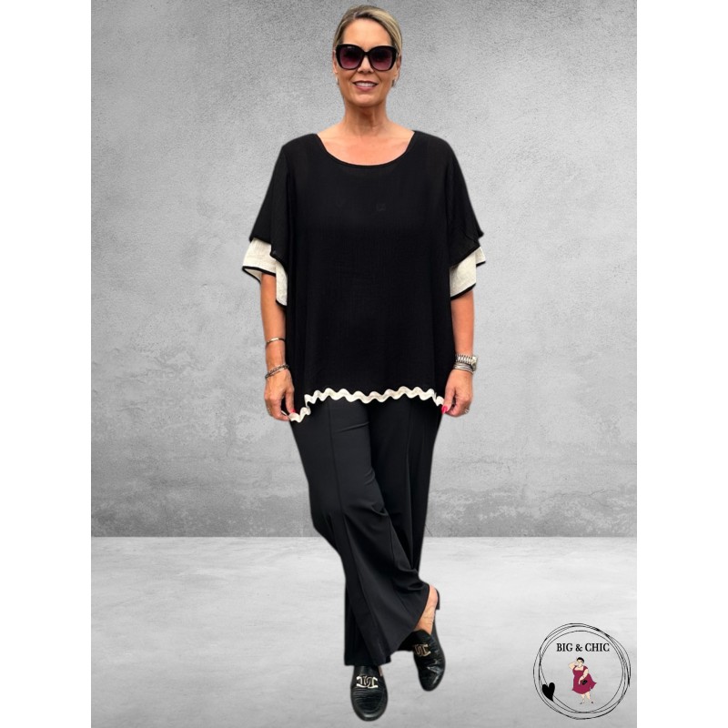 STUDIO Blouse Lone Zwart/Offwhite