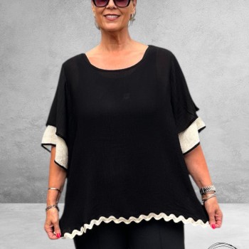 STUDIO Blouse Lone Zwart/Offwhite